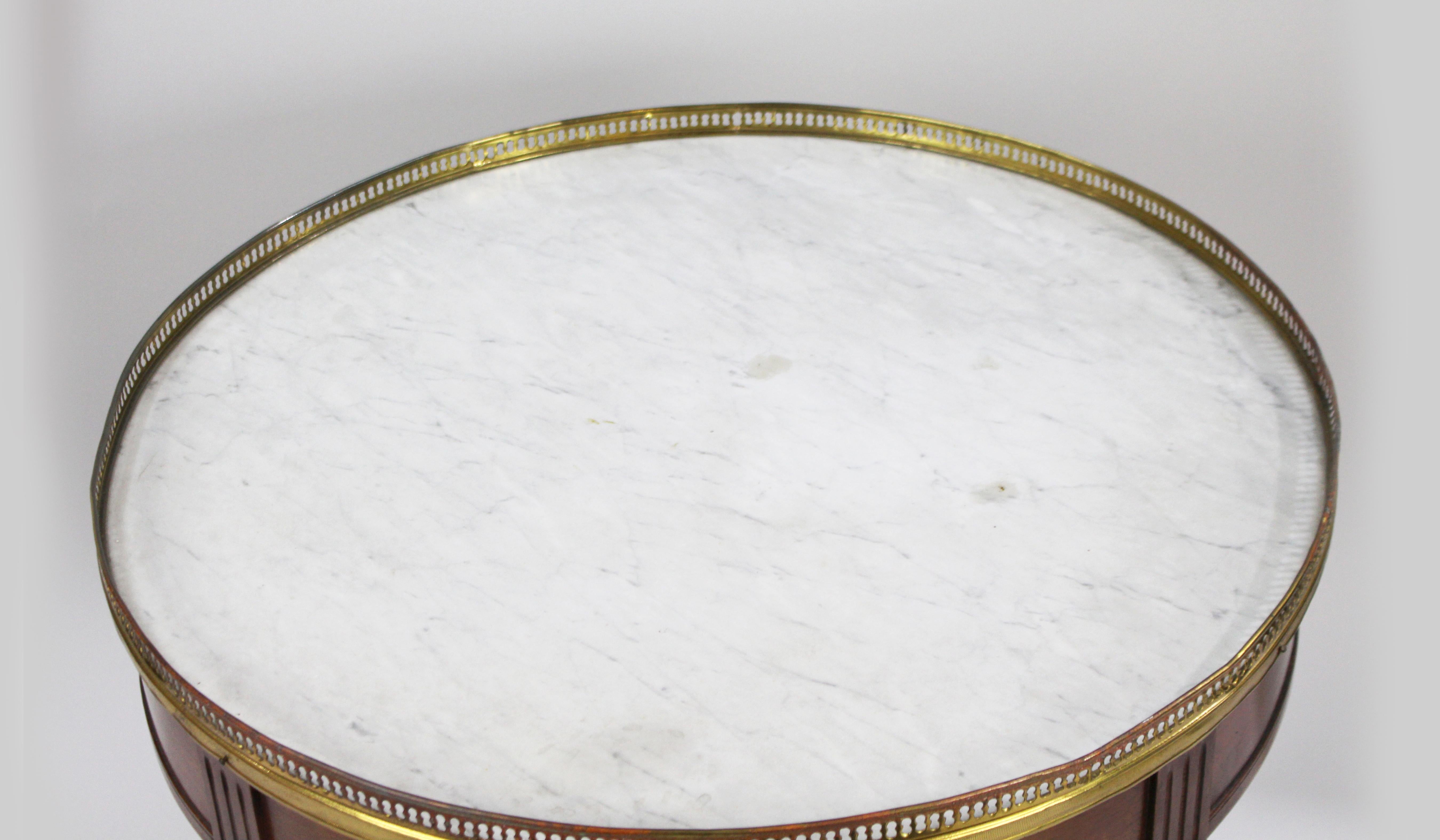 20th Century French Circular Marble-Topped Lamp Table