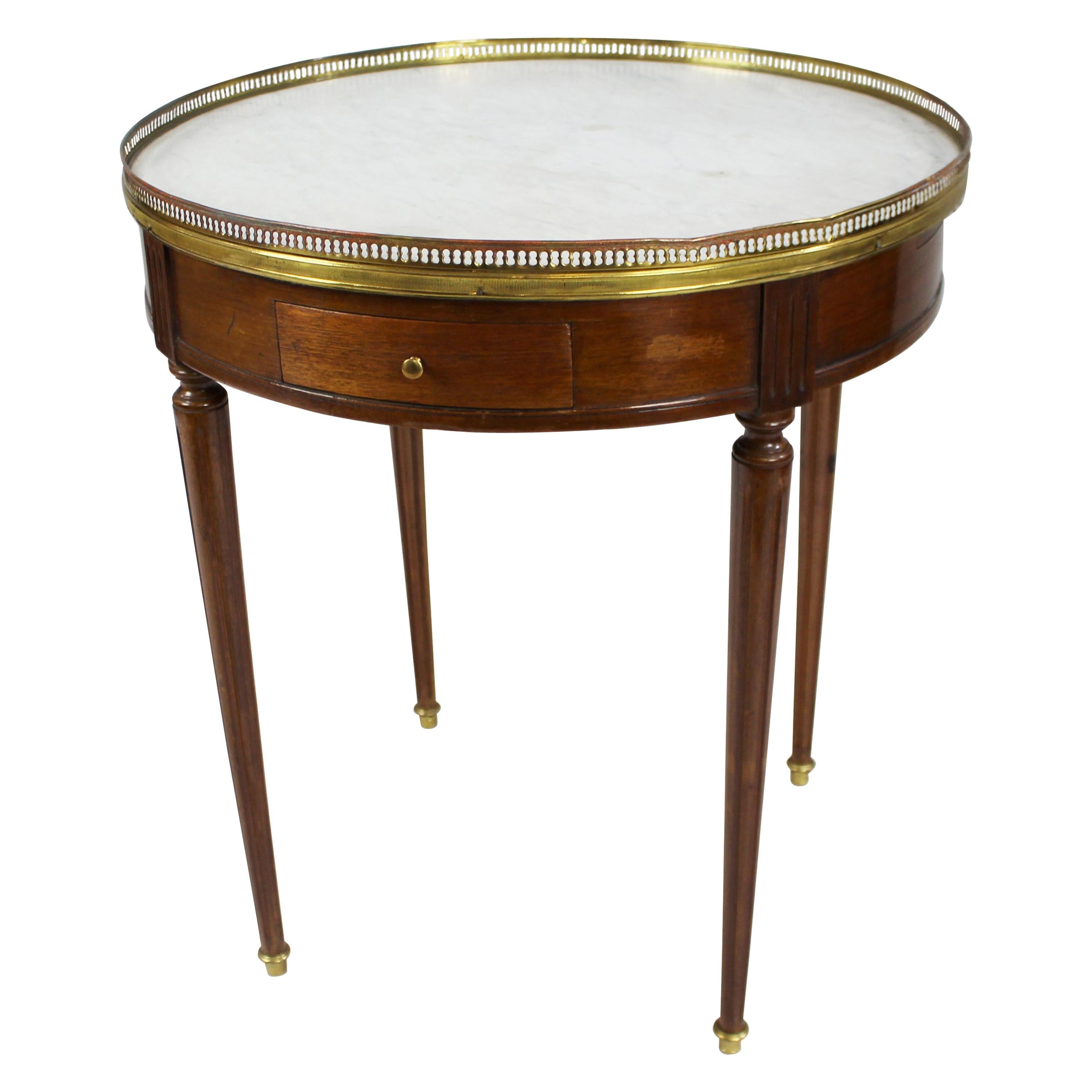 French Circular Marble-Topped Lamp Table