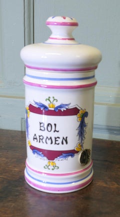 French Clamecy Earthenware Pharmacy Jar Faïence Pharmacy Jar