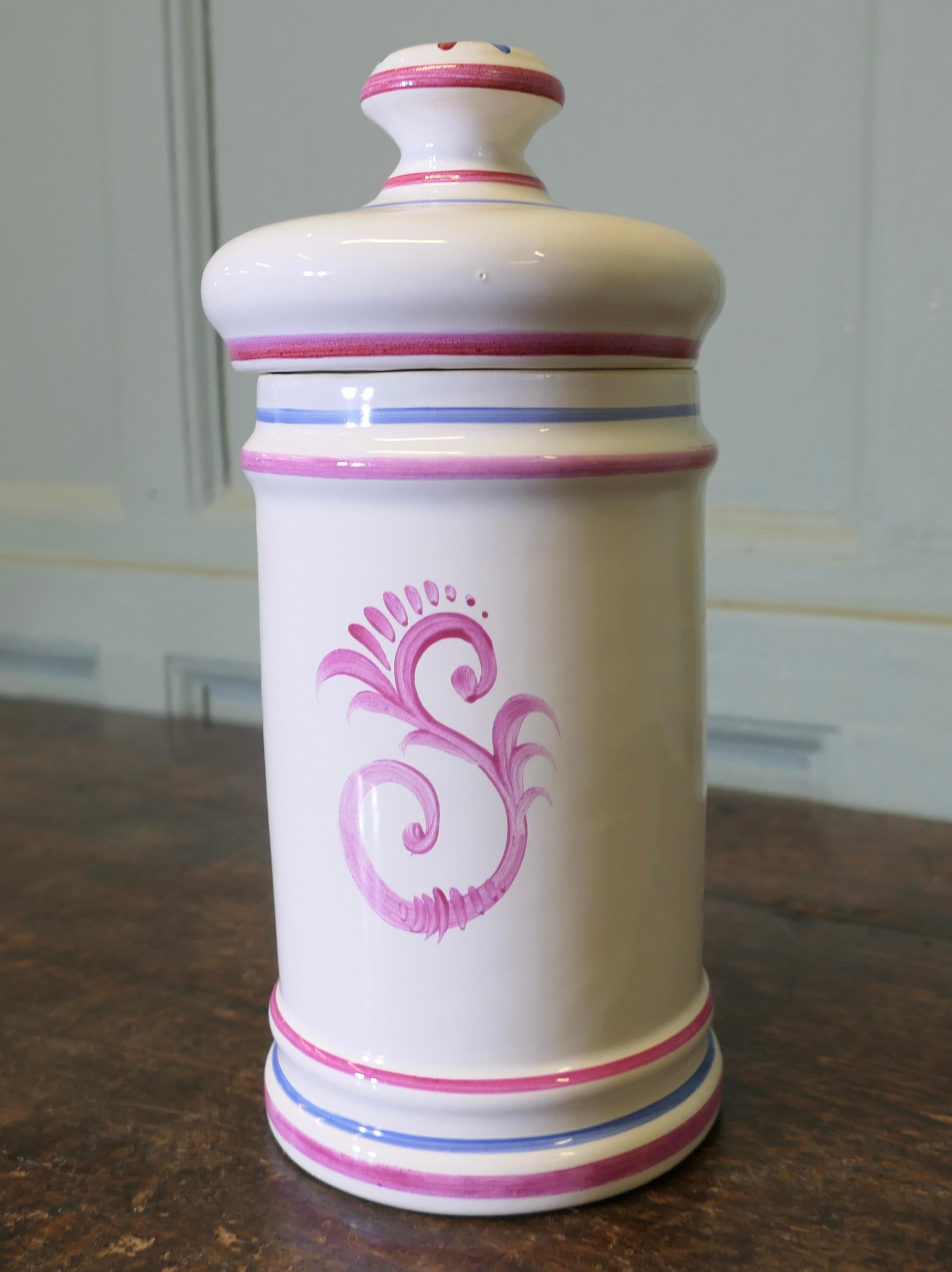 20th Century French Clamecy Earthenware Pharmacy Jar Faïence Pharmacy Jar For Sale