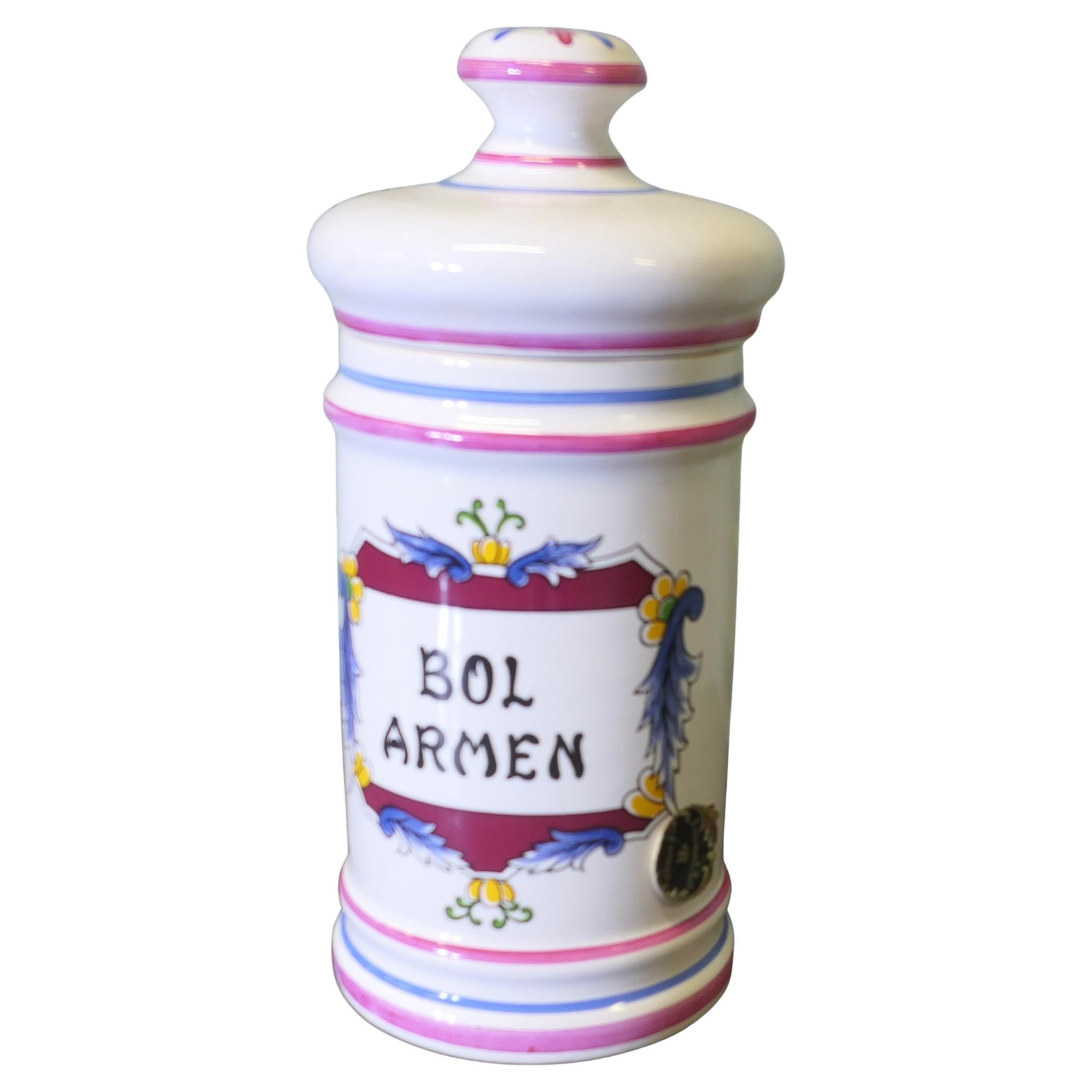 French Clamecy Earthenware Pharmacy Jar Faïence Pharmacy Jar For Sale
