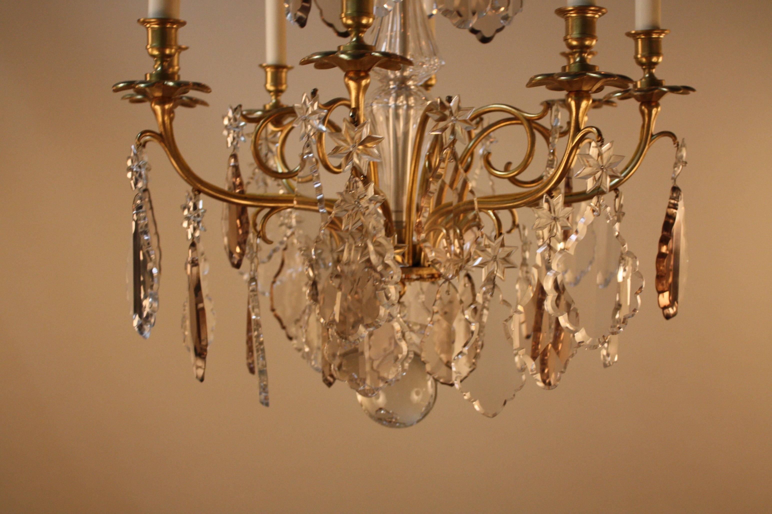 French Classic 1930s Crystal Chandelier For Sale 1