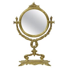 French Classic Brass Table Mirror Gold Baroque Style 34cm French Classic Brass Table Mirror Gold Baroque Style 34cm