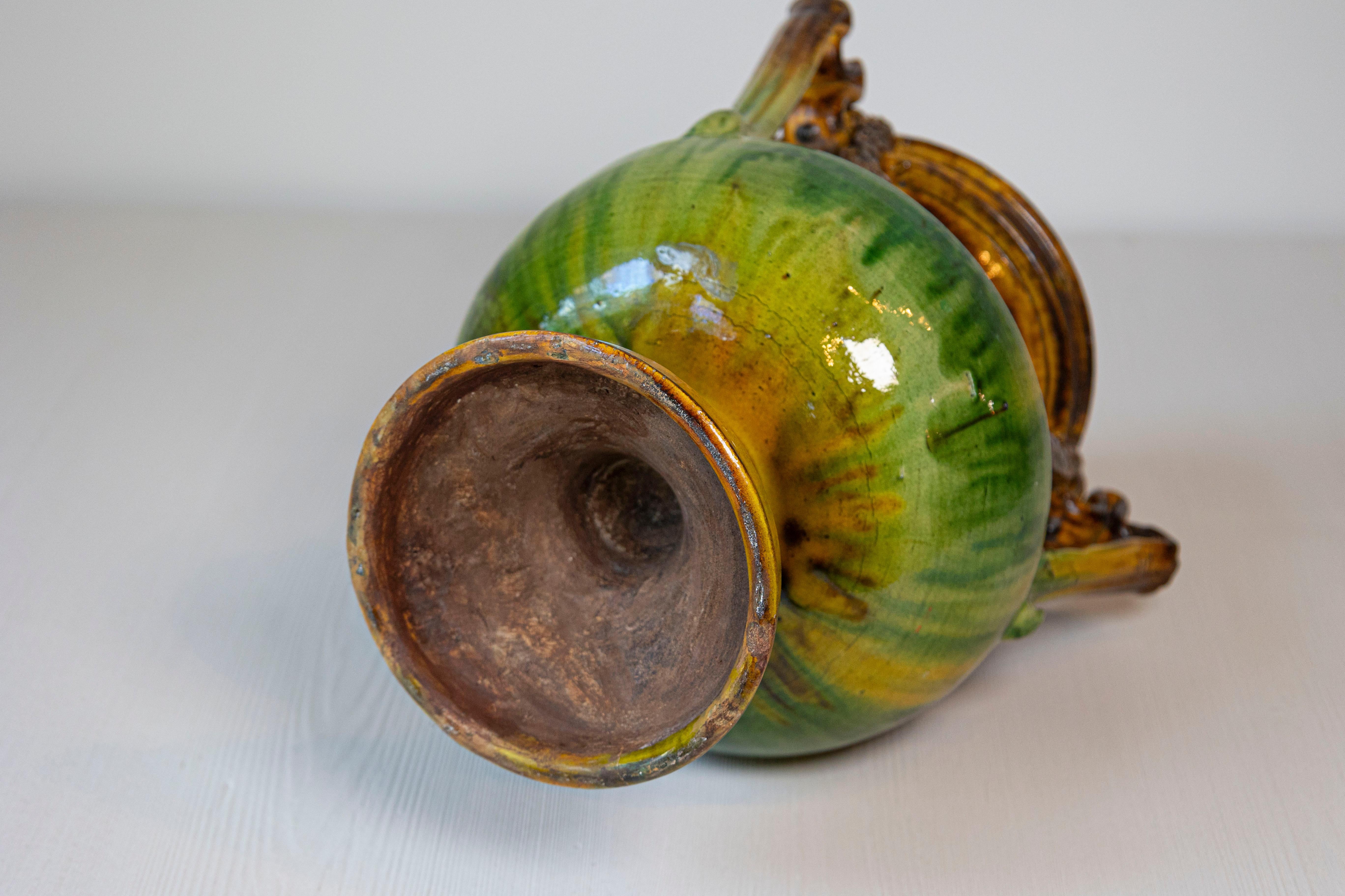 Ceramica Vaso Anduze classico francese del XIX secolo smaltato multicromatico con motivi a scacchiera in vendita