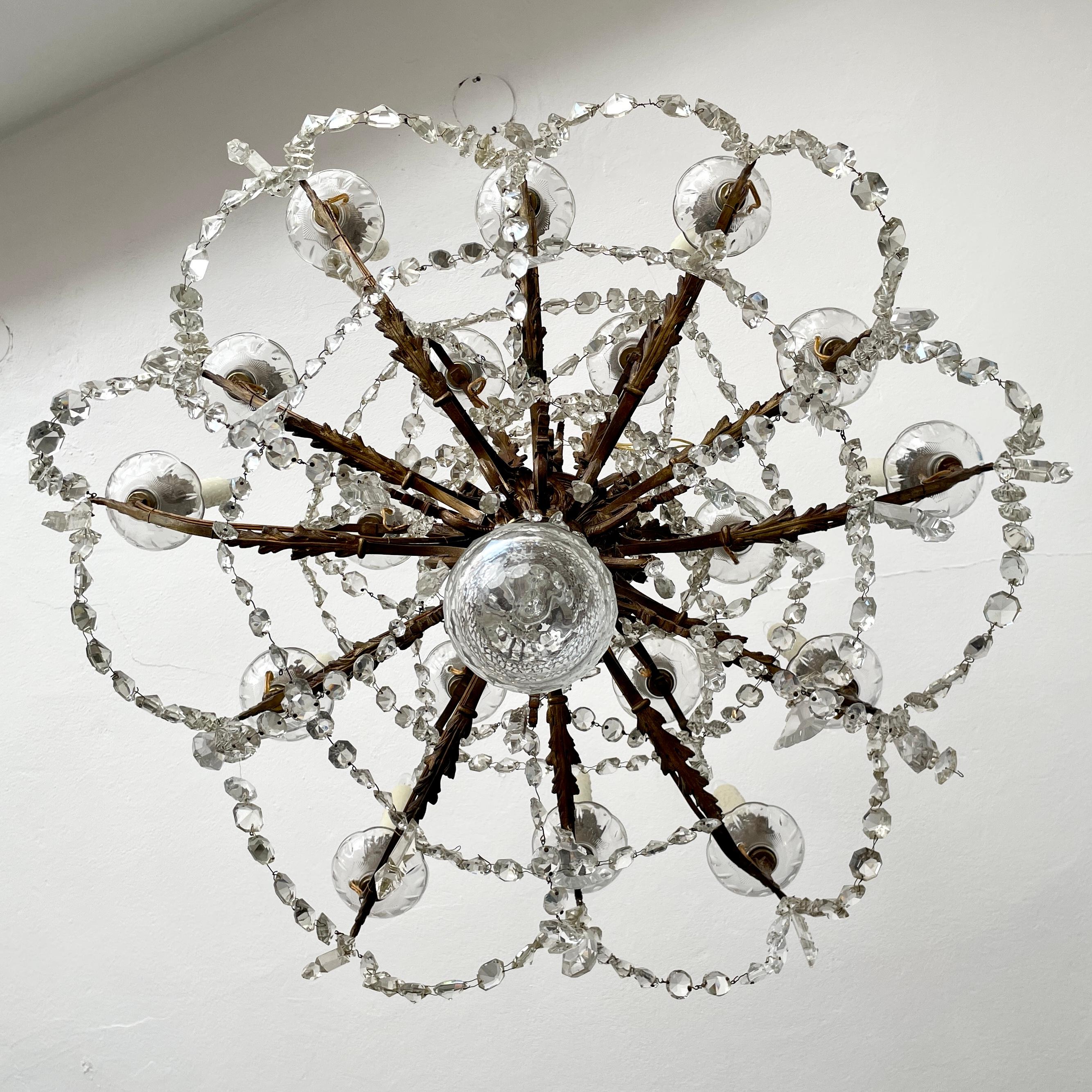 French Classical Bronze and Crystal Chandelier 8