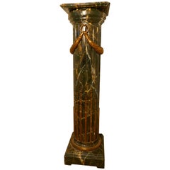 French Classical Column Pedestal in Simulated Marble