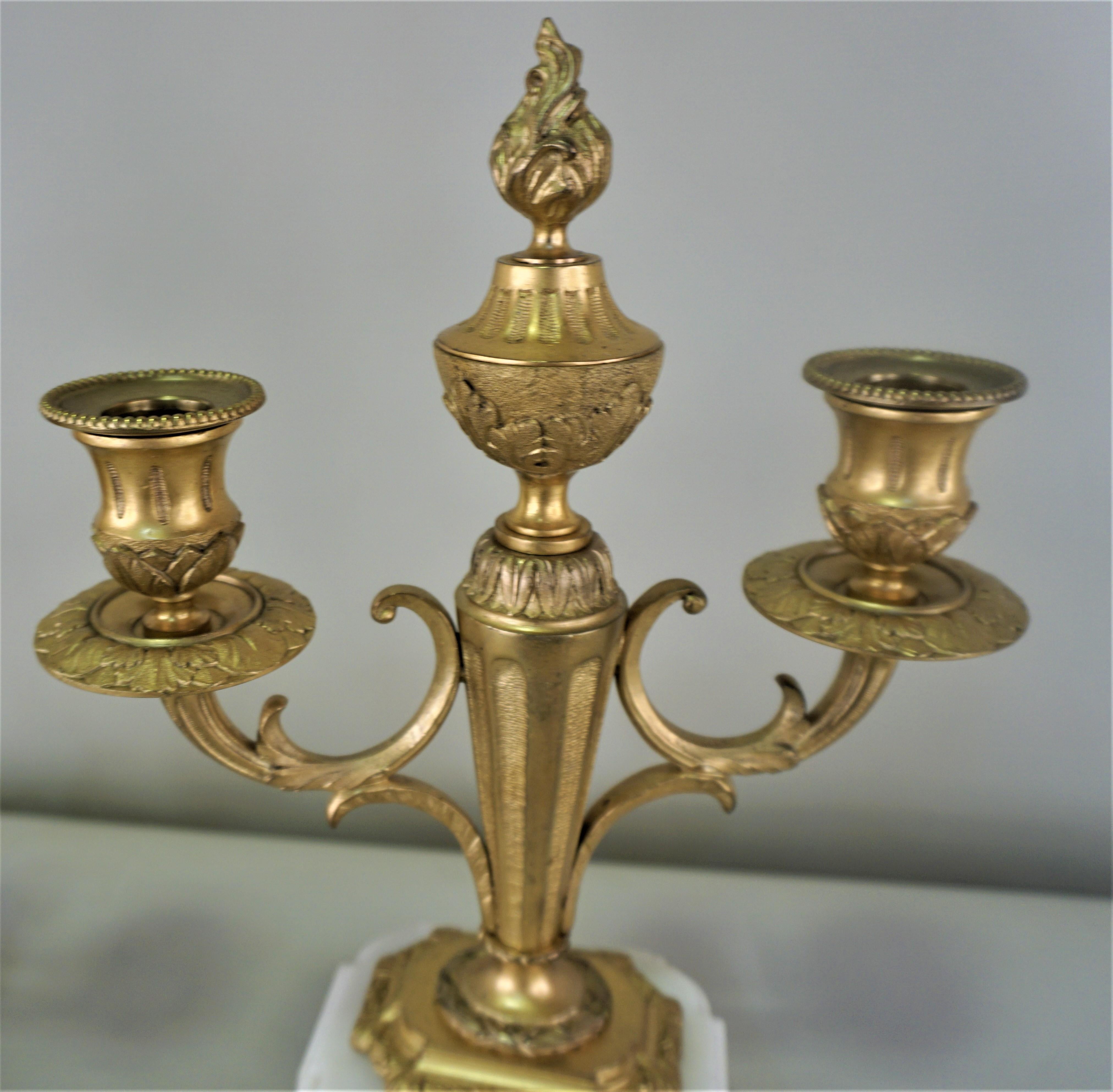 Early 20th Century French Classical Double Arm Bronze Candelabra