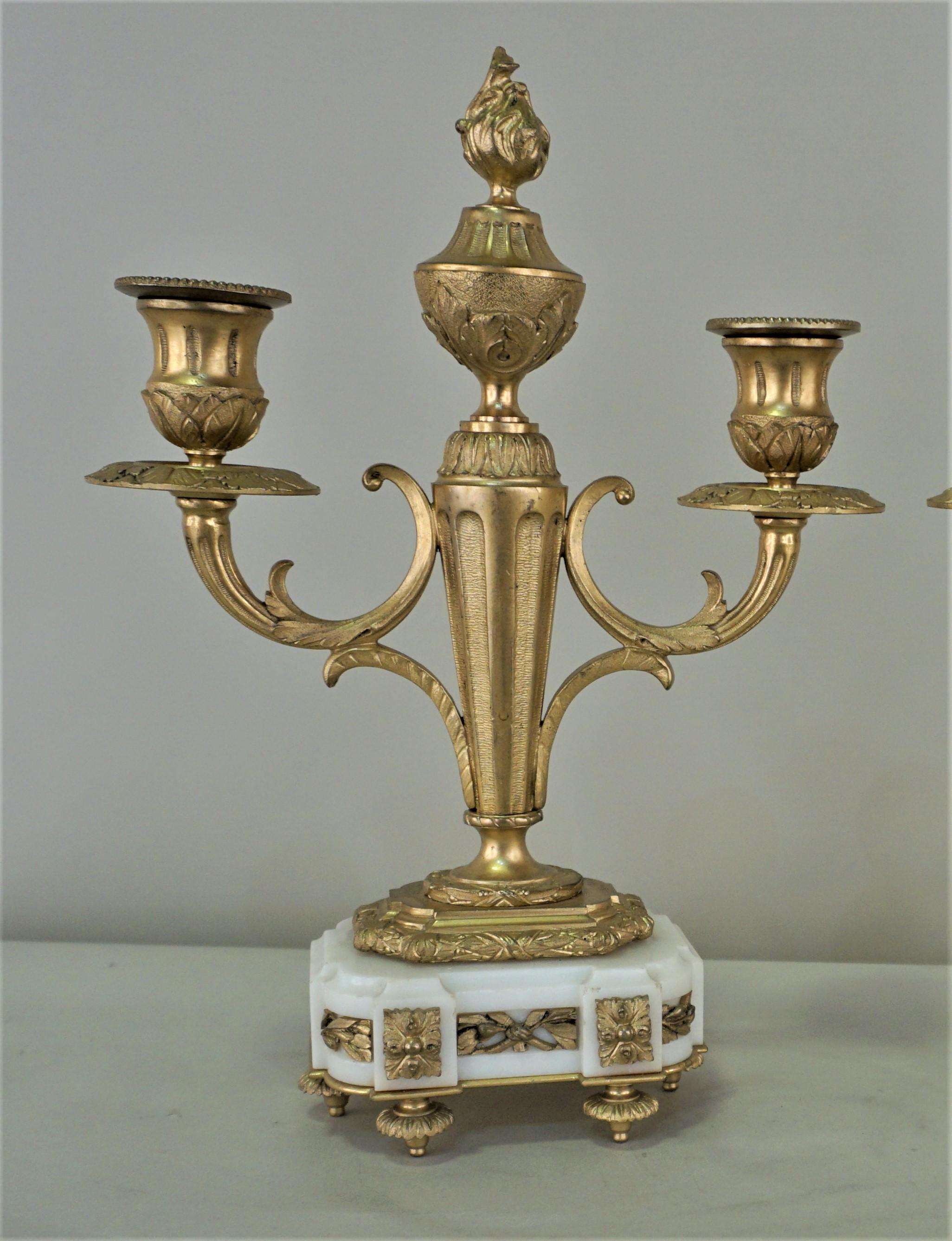 French Classical Double Arm Bronze Candelabra 2