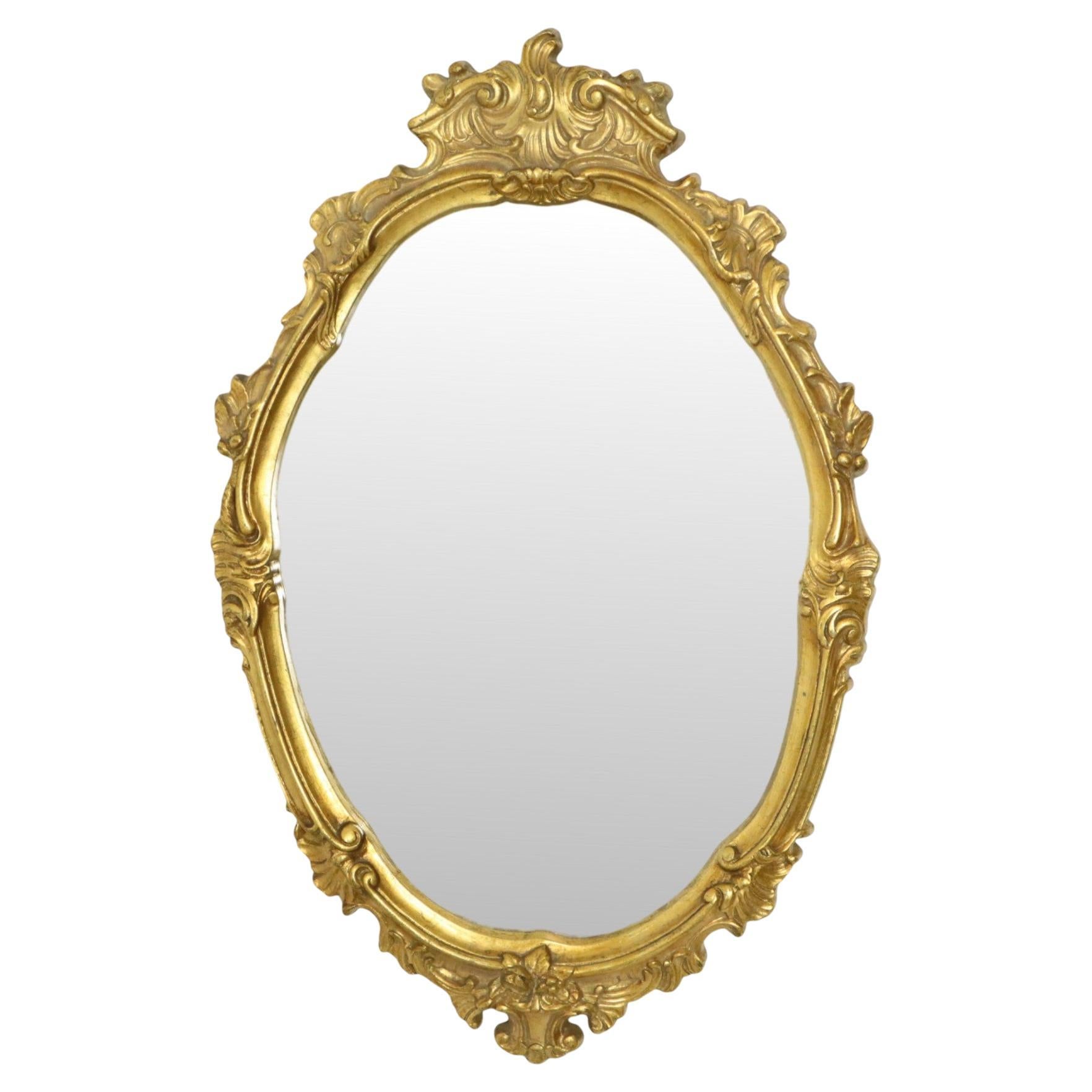 Espejo Clásico Francés Dorado Estilo Barroco Acanto 76cm en venta