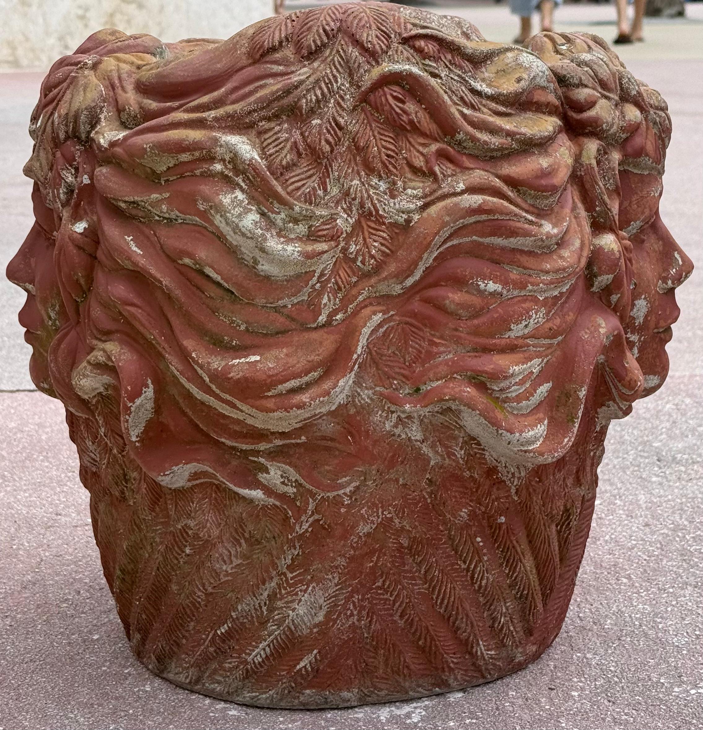 Neoclassical Revival French Classical Revival Limestone Planter, Finely Carved Limestone Jardiniere For Sale