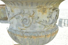 French Classical Style Cast Iron 28" Garden Campana Urn Outdoor Planter Pot