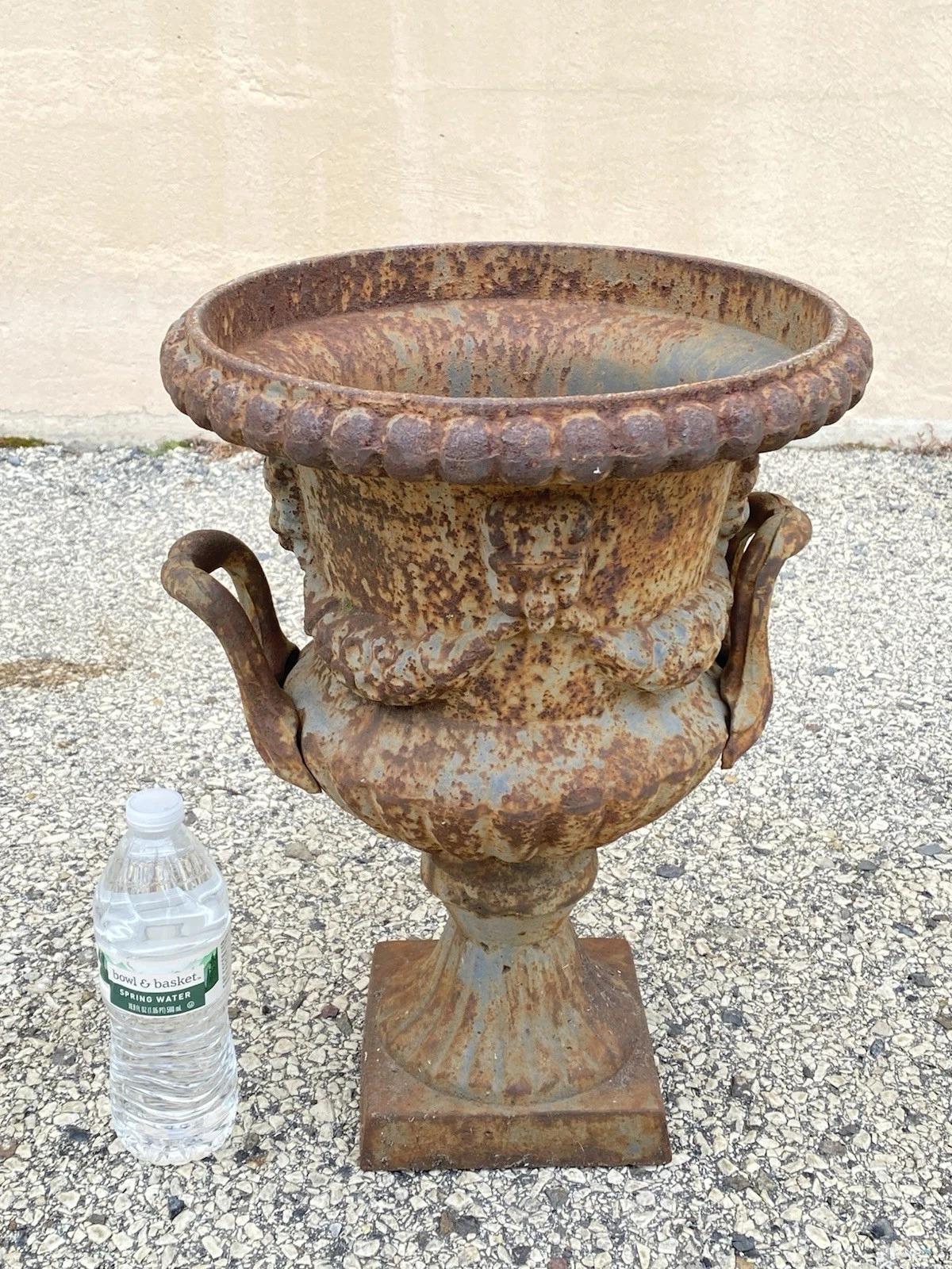 Vintage French Classical Style Cast Iron Urn Form 17