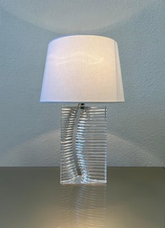 French Clear Crystal Table Lamp by Daum