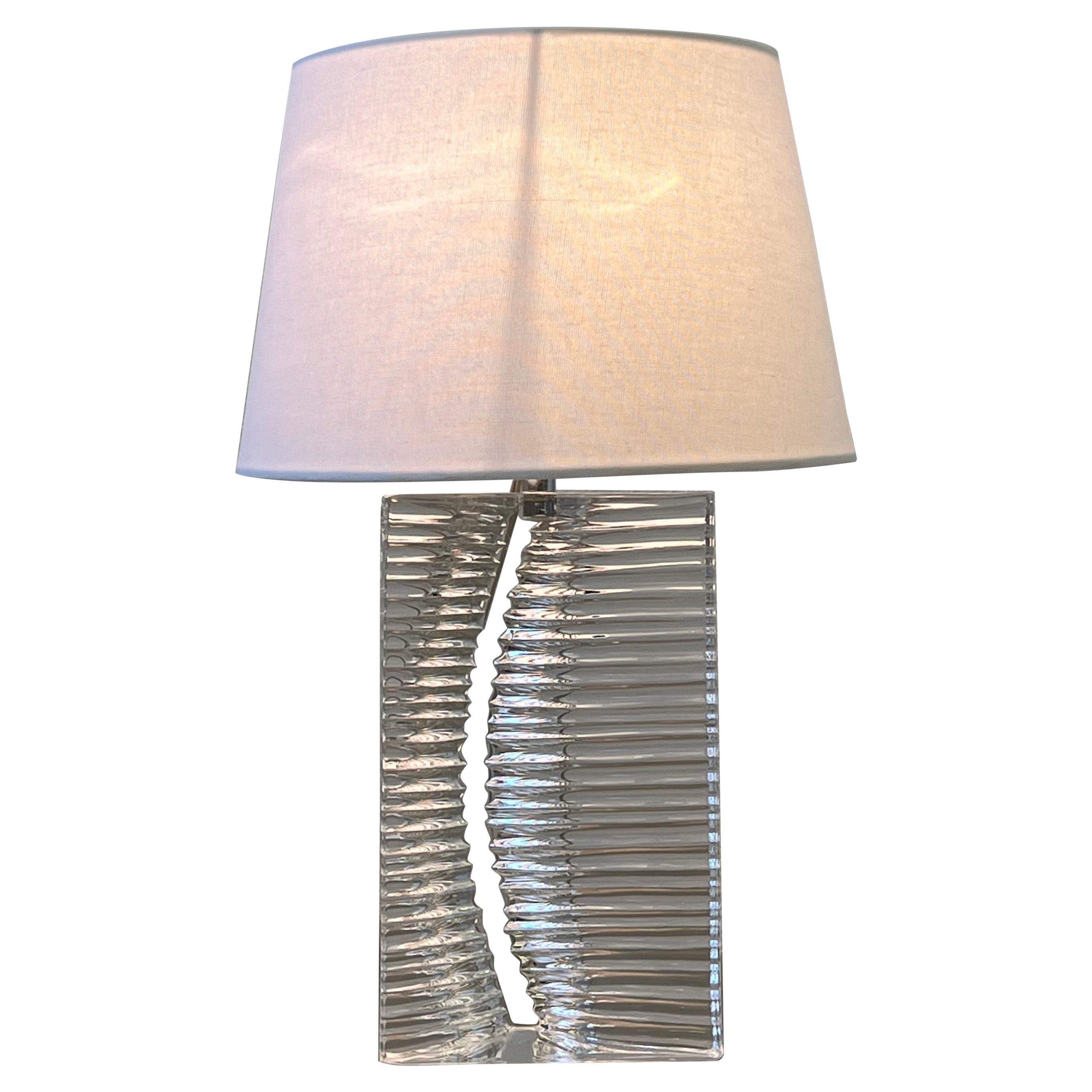 French Clear Crystal Table Lamp by Daum
