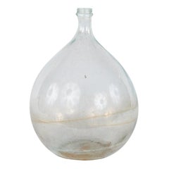 Vintage French Clear Glass "Bonbonne" Bottle, 20th Century
