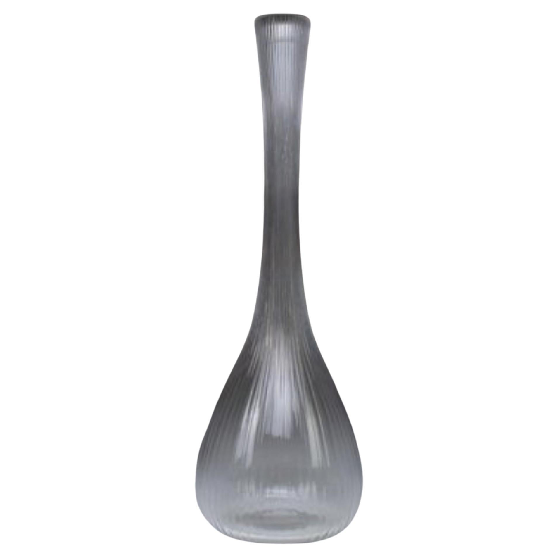 Vase en verre transparent français par Daum, France, années 1970