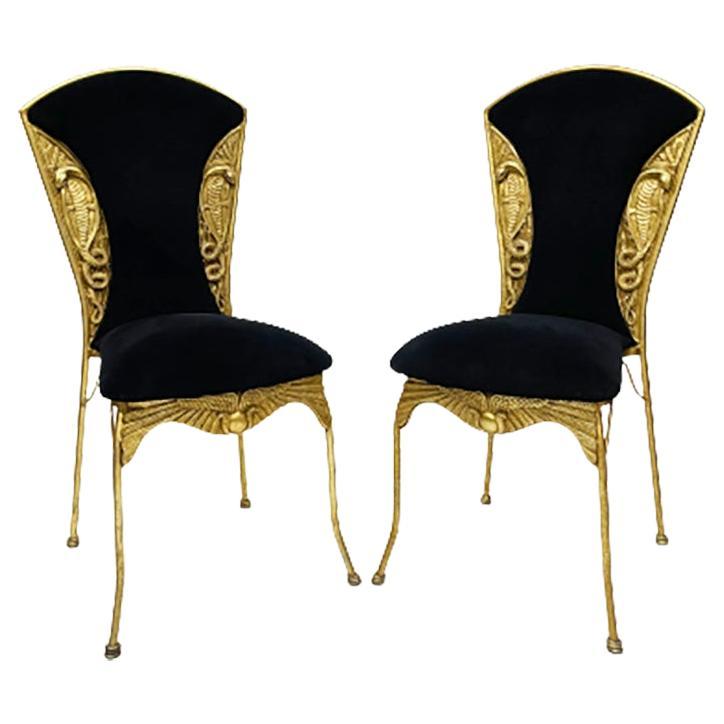 French "Cleopatra" Dining Chairs, 1970s For Sale