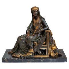 Bronce patinado francés "Cleopatra", S. XIX