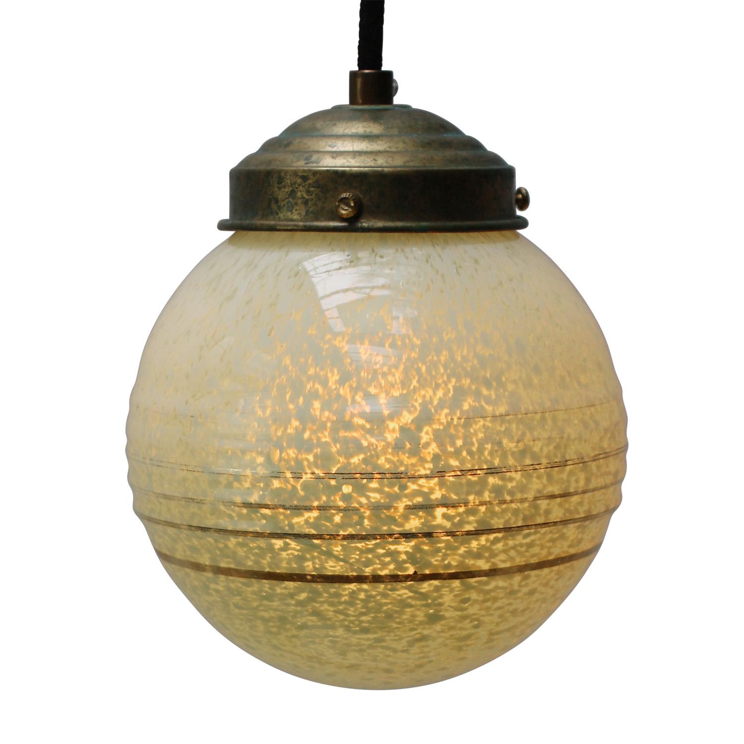 Lampe suspendue en verre vert 