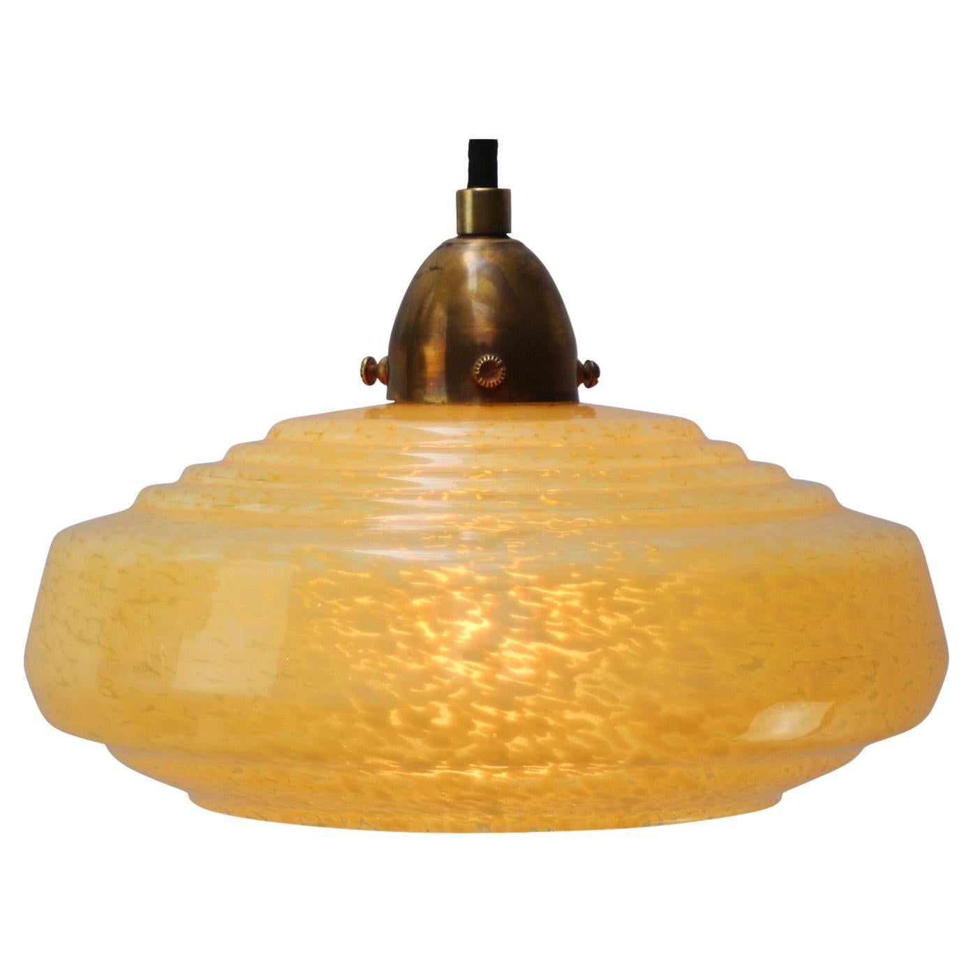 Lámparas Colgantes Francesas "Clichy" de Cristal de Junquillo Amarillo