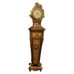 French Clock, circa 1950, Rosewood and Kingwood with Bronze Dore Castings