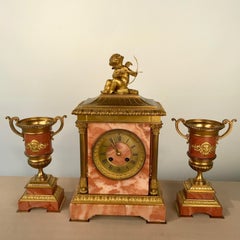French Clock Garniture de Cheminee by Etienne Maxant