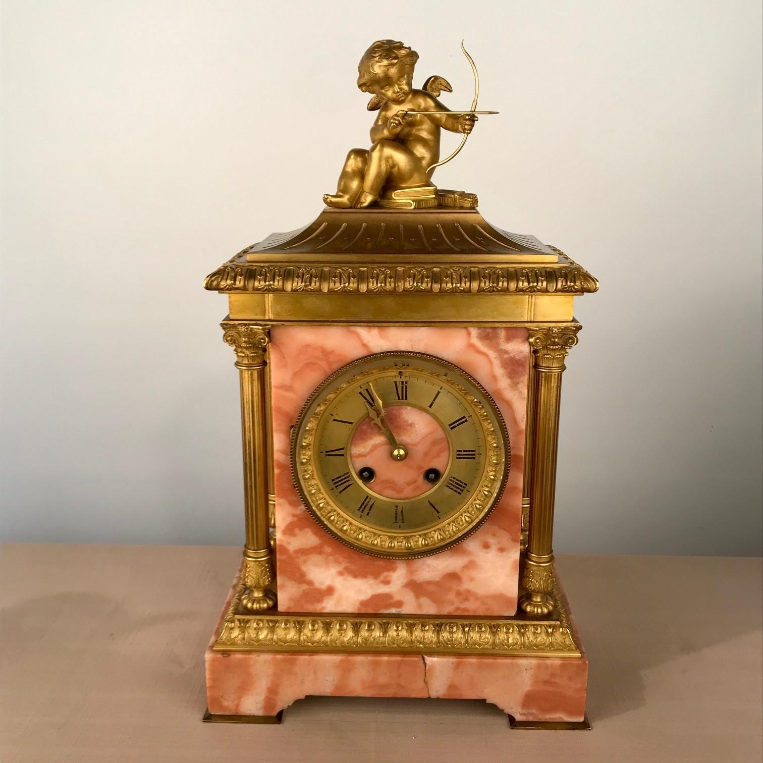 Belle Époque French Clock Garniture de Cheminee by Etienne Maxant For Sale