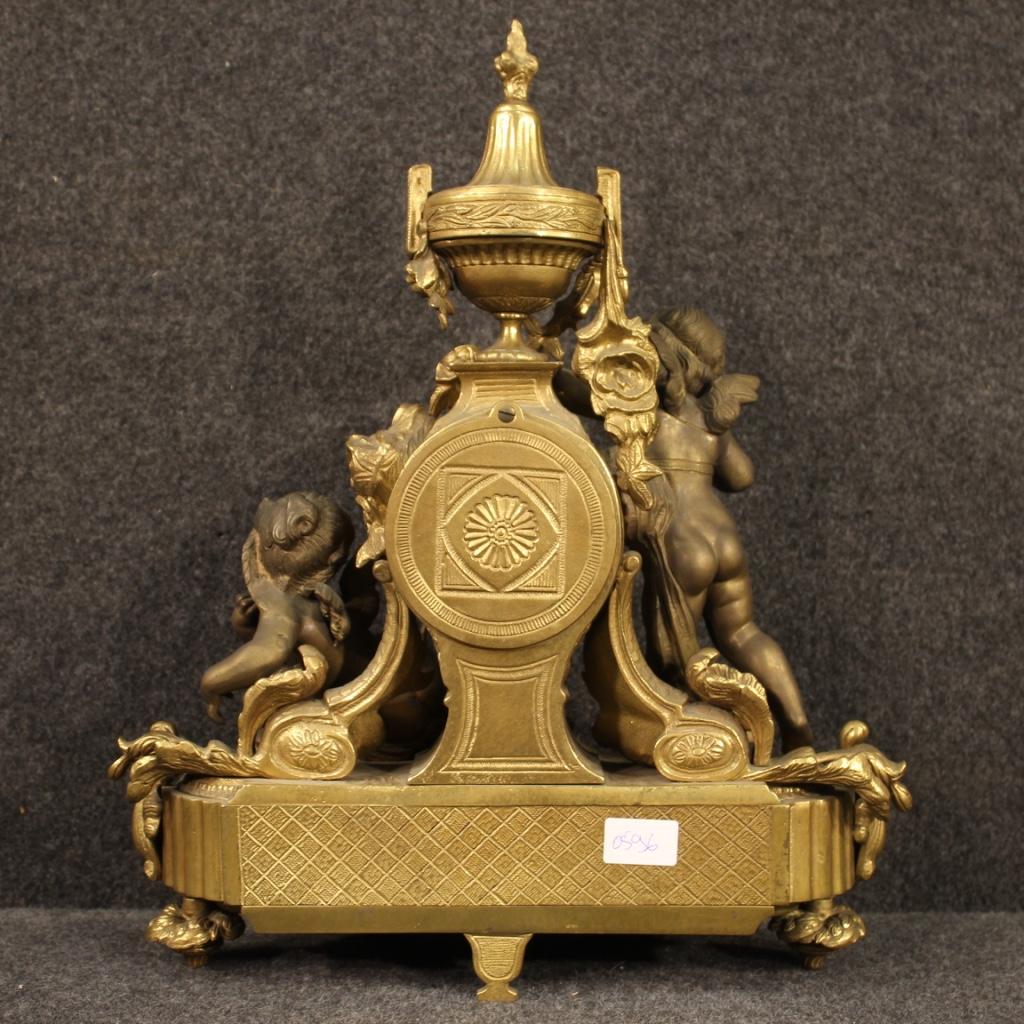 French Clock in Bronze and Gilt Antimony, 20th Century For Sale 1