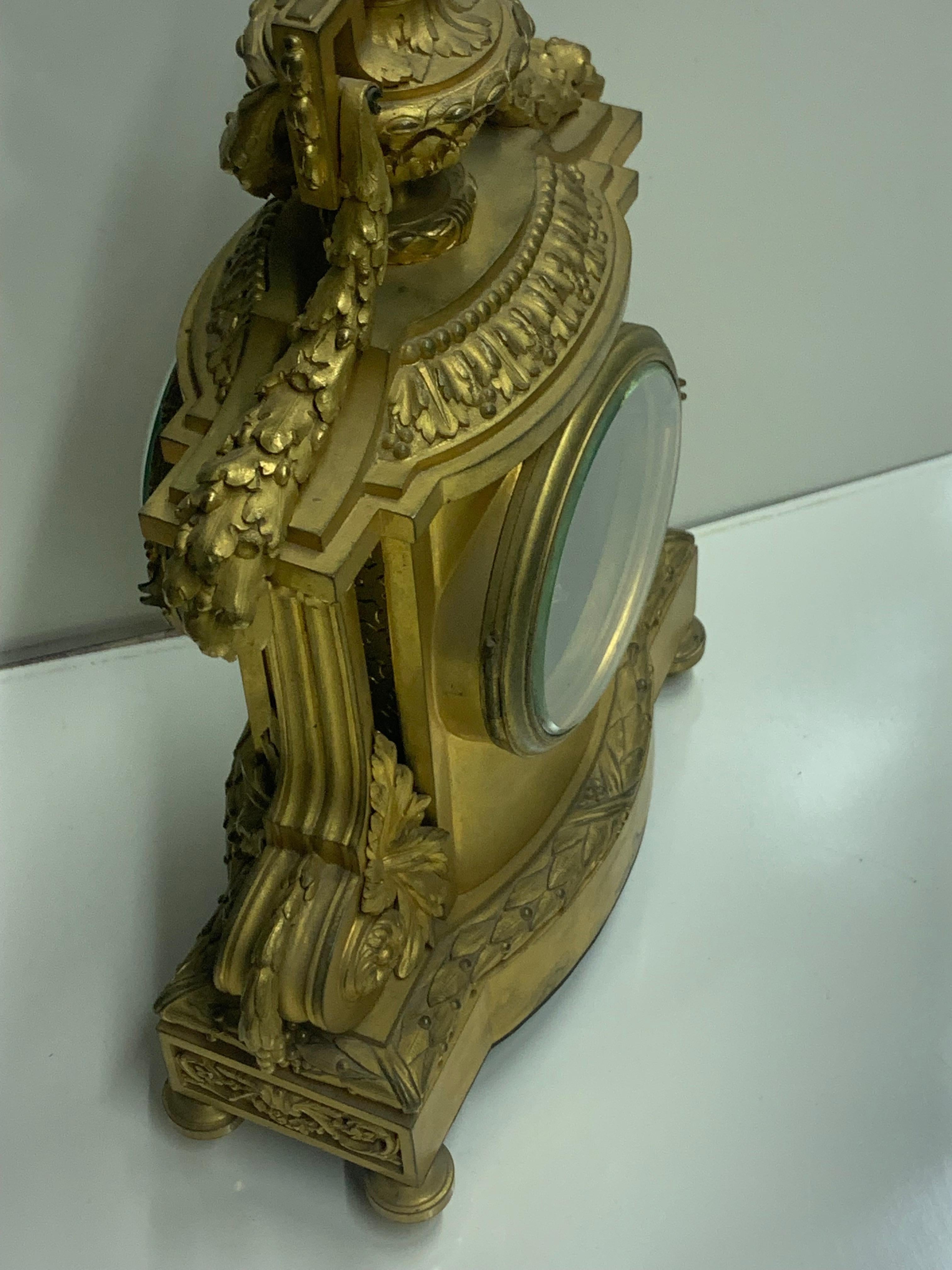Horloge française en bronze de Barbedienne Bon état - En vente à Los Angeles, CA