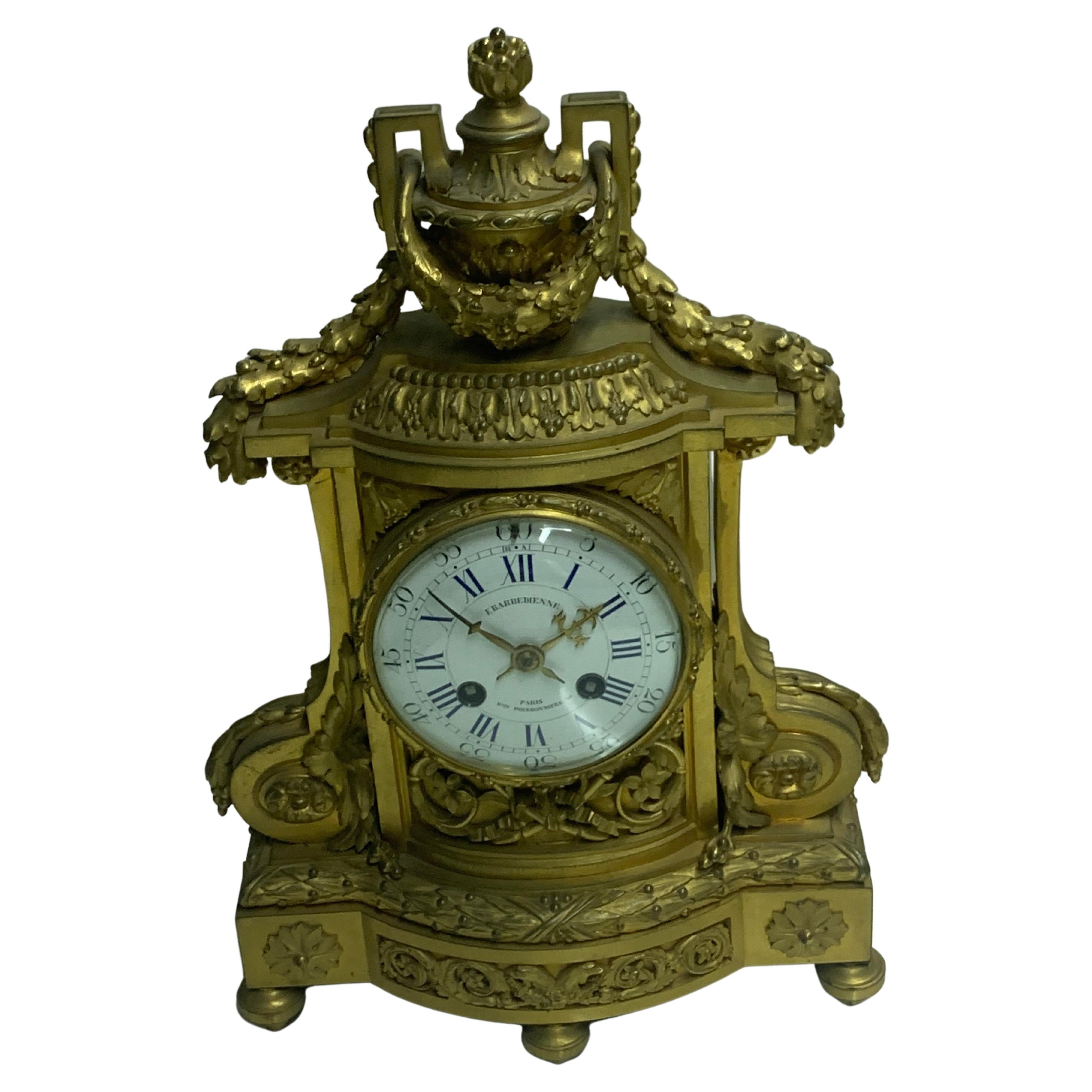 French clock in bronze by Barbedienne For Sale
