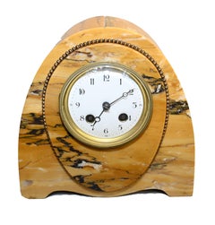 Antike französische Kaminsims-Garnitur-Marmor-Uhr, 1900