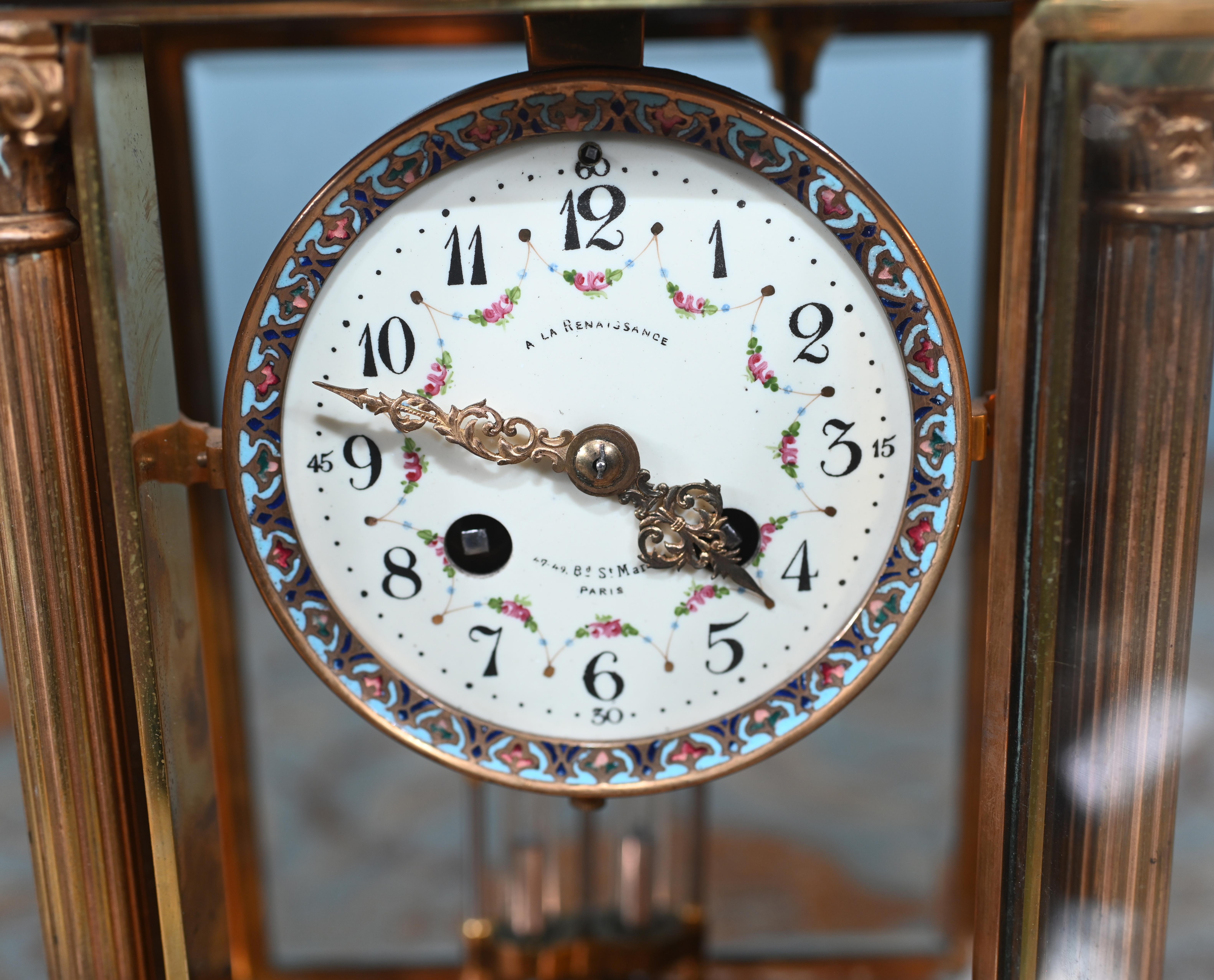 Fine XIX secolo Set di orologi francesi in marmo con guarnizione Belle Epoque 1880 in vendita