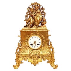French Clock with a Love Scene