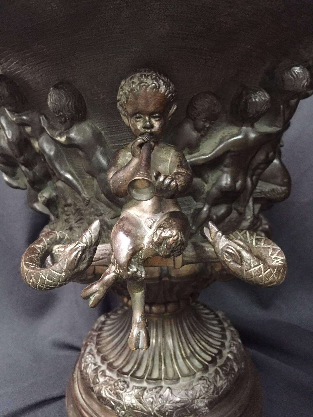 20th Century French Clodion Style Oval Bowl with Cherub Handles