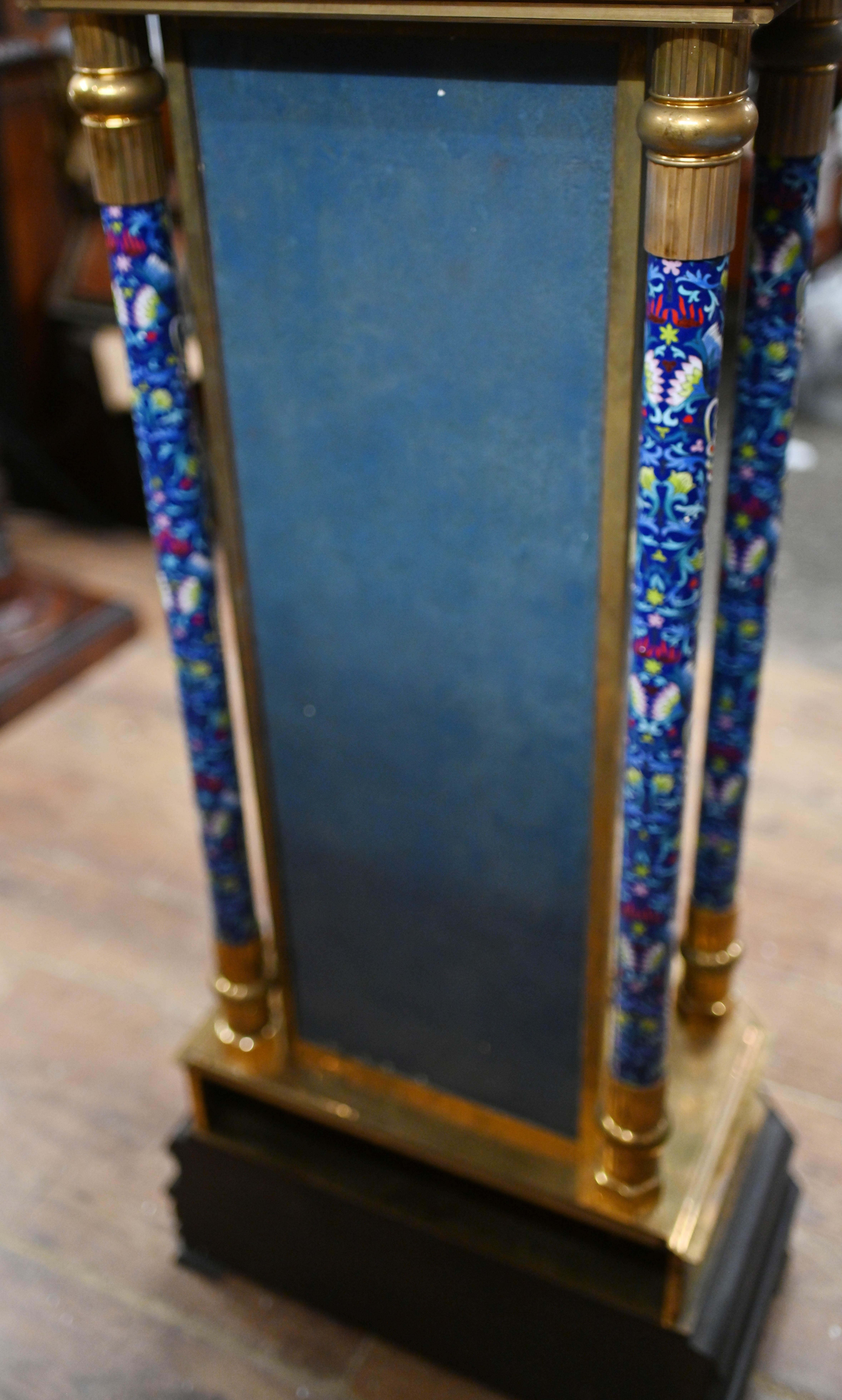 French Cloisonne Grandfather Clock 8