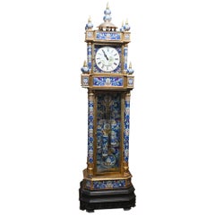 French Cloisonne Grandfather Clock