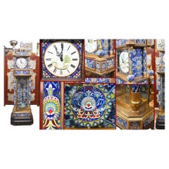 Retro French Cloisonne Grandfather Clock