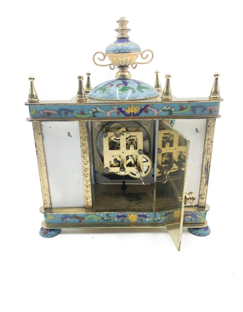20th Century French Cloisonnè Table Clock 1930s