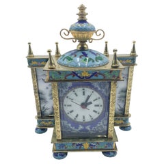 French Cloisonnè Table Clock 1930s