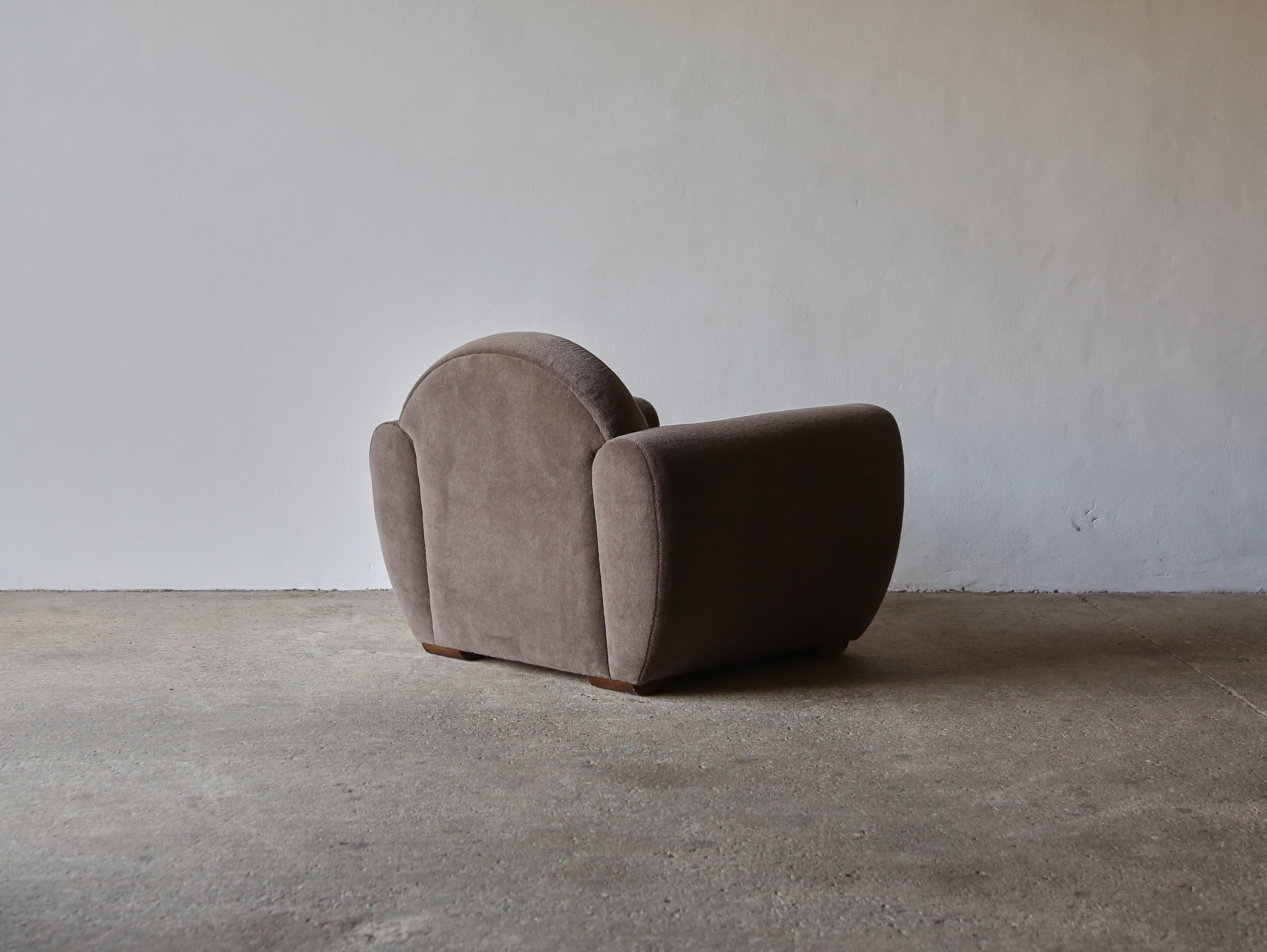 French Club Chair, Newly Upholstered in Pure Alpaca 2