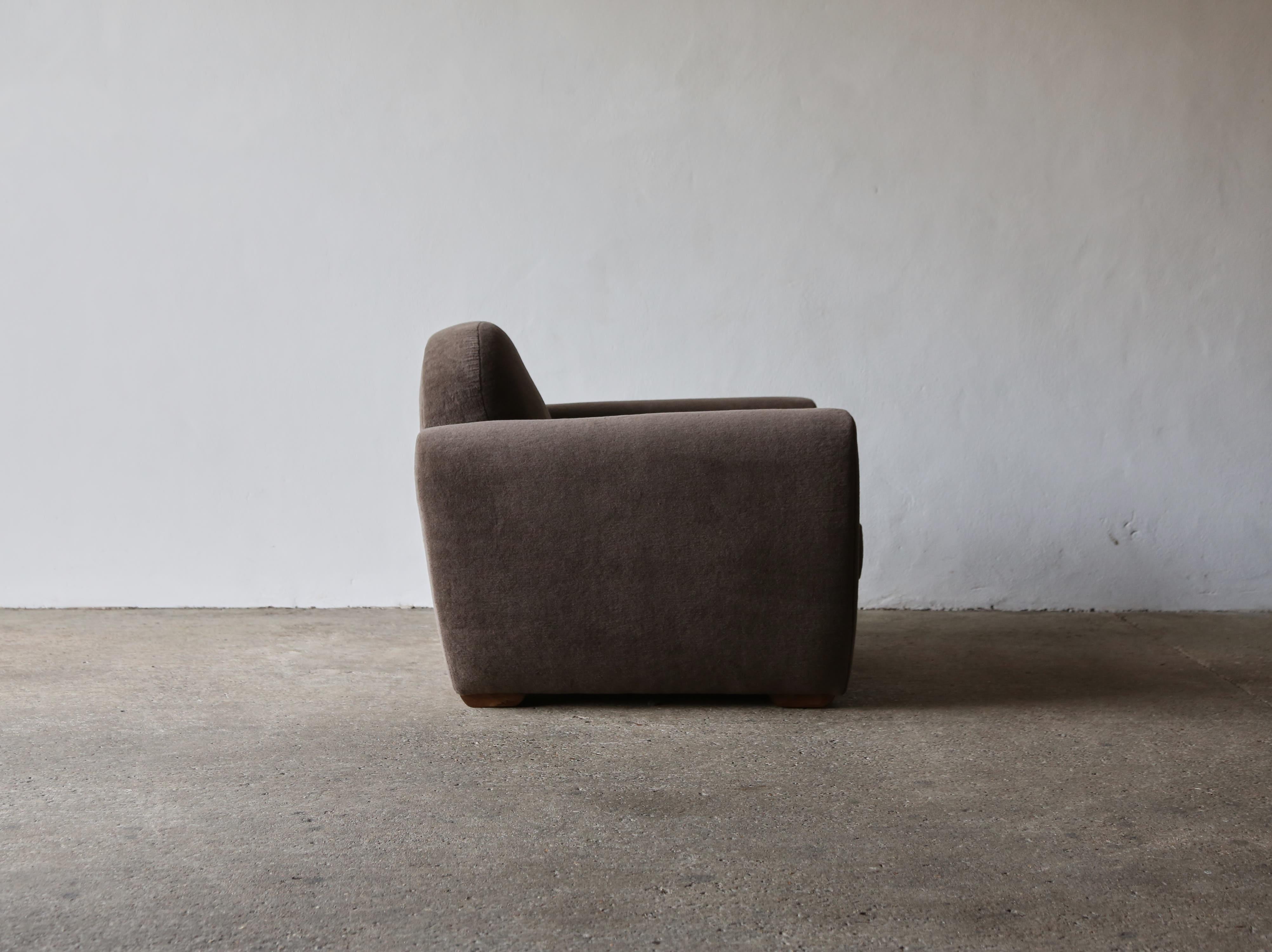 French Club Chair, Newly Upholstered in Pure Alpaca 3