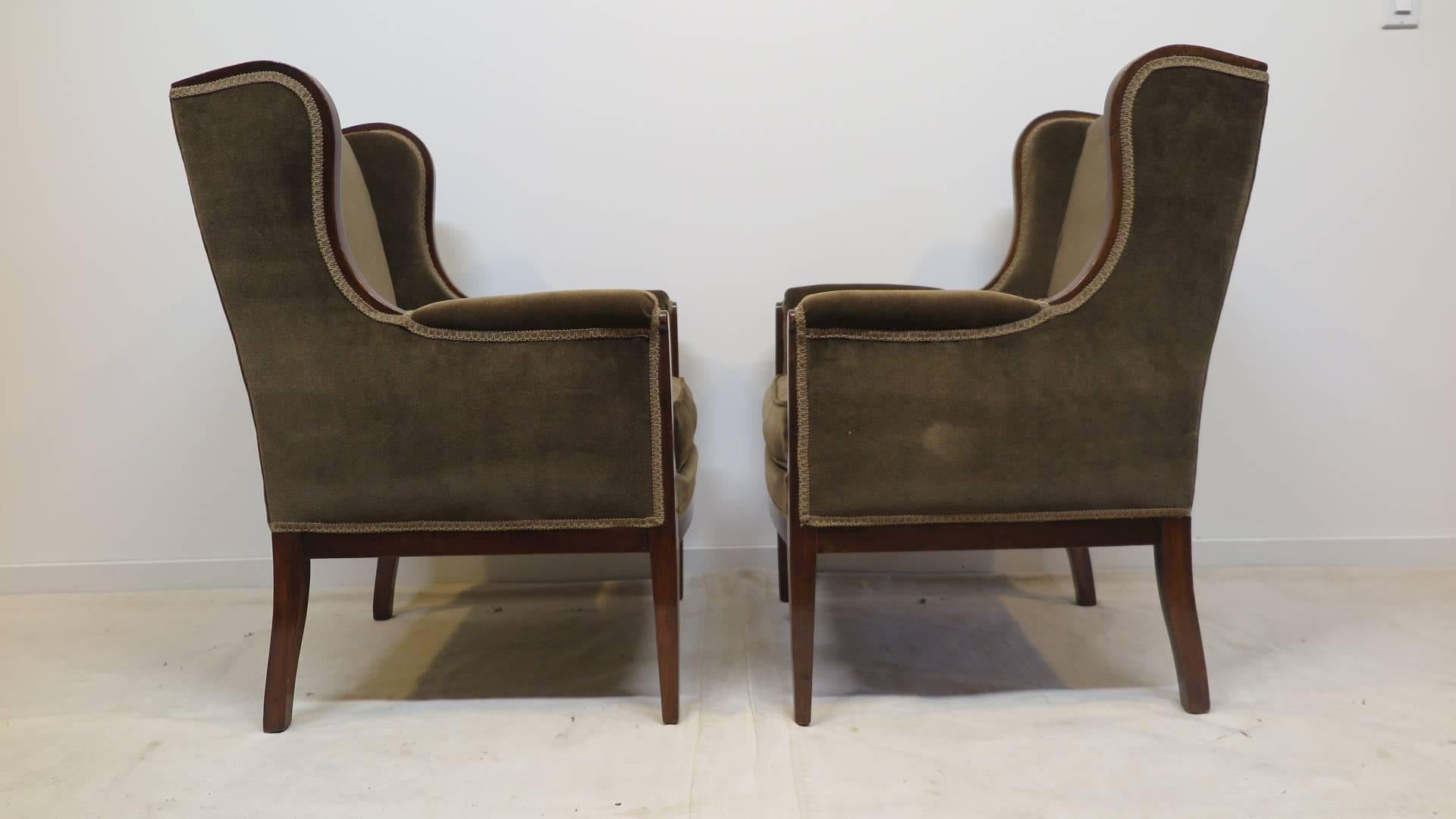 Mid-Century Modern French Club Chairs