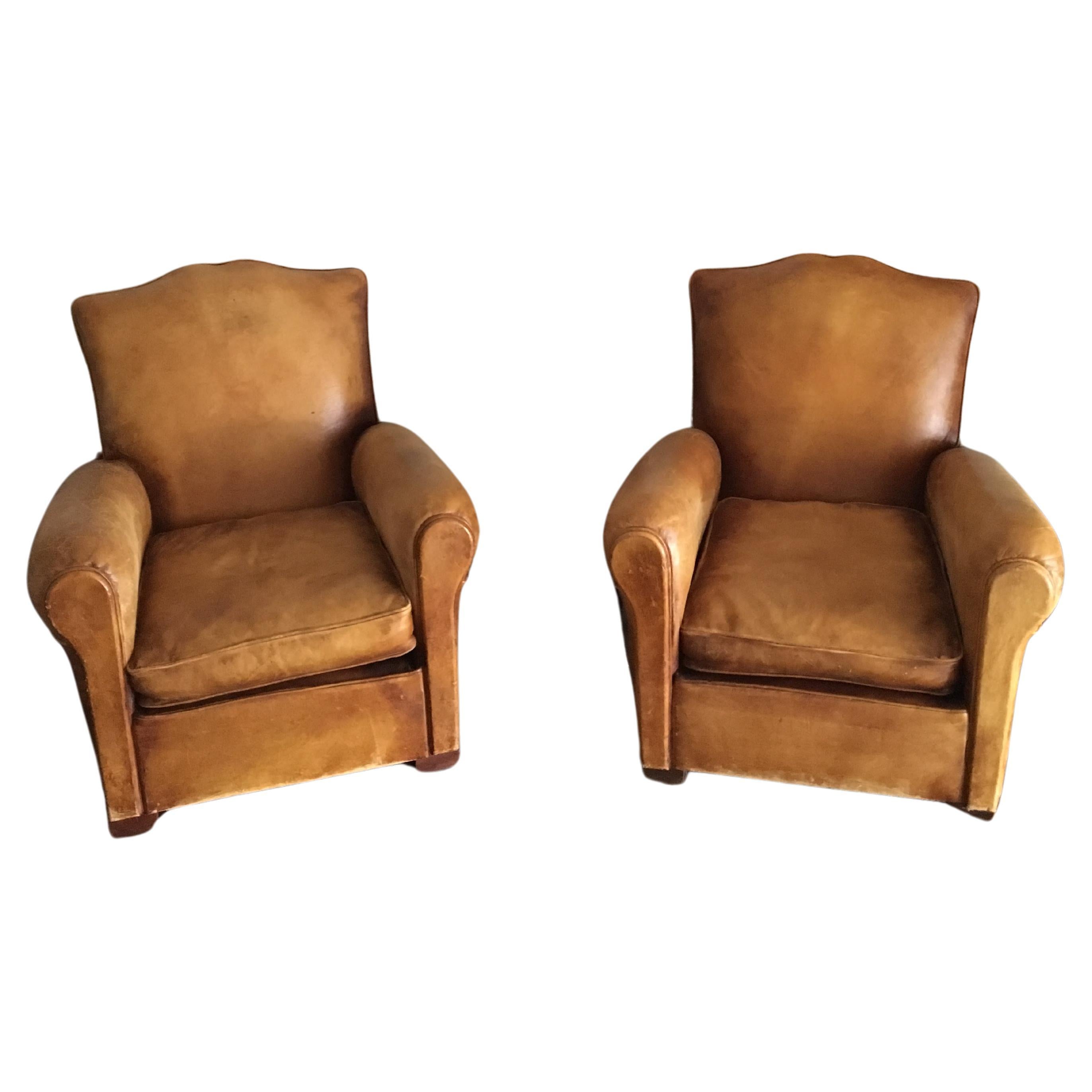 Fait main Chaises Club Françaises set de 2 en vente
