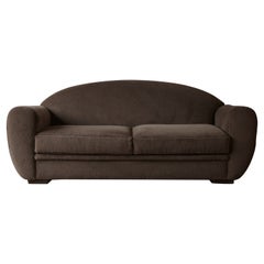 French Club Sofa, Newly Upholstered in Pure Alpaca