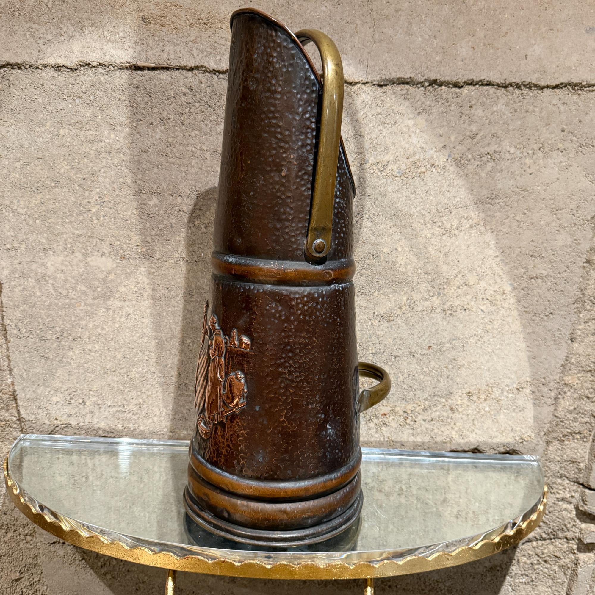 Französischer Kohlenschacht - Schirmständer Kupfer & Messing Antique von IGRO im Angebot 4