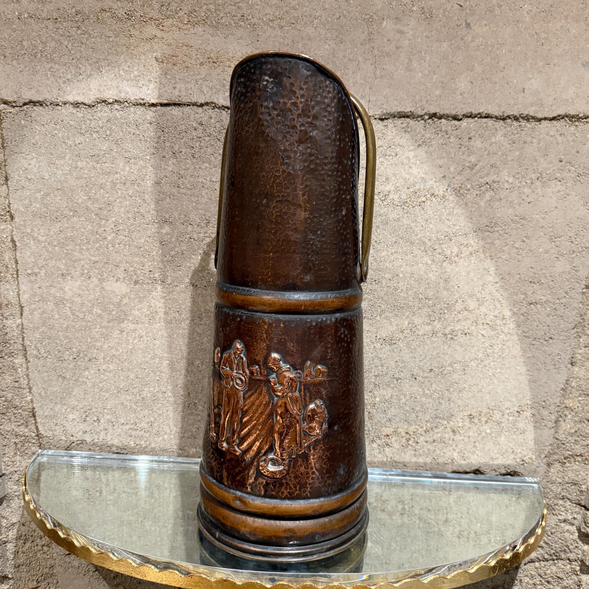 Französischer Kohlenschacht - Schirmständer Kupfer & Messing Antique von IGRO im Angebot 5
