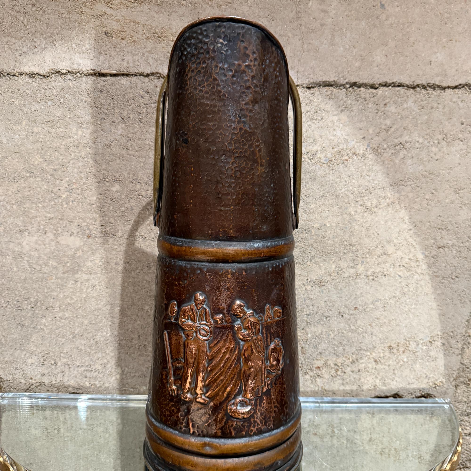 Französischer Kohlenschacht - Schirmständer Kupfer & Messing Antique von IGRO (Amerikanische Klassik) im Angebot