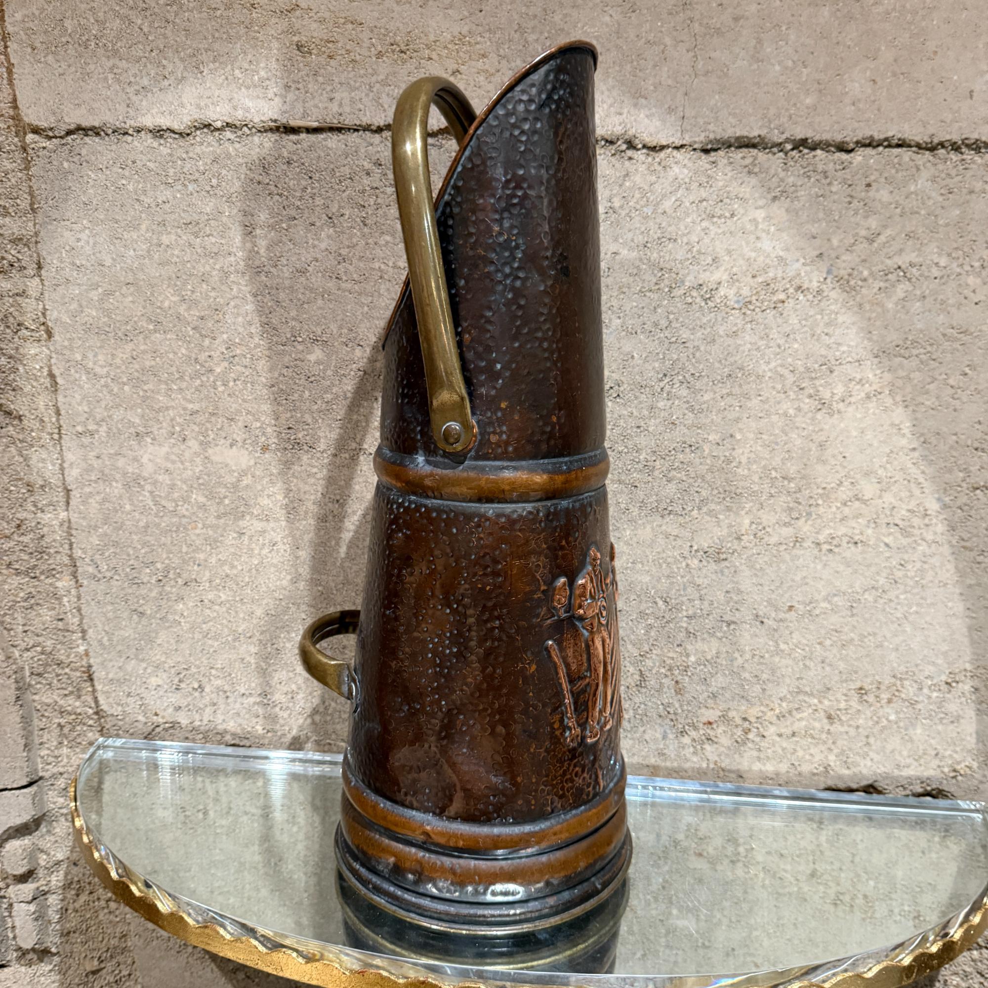 Französischer Kohlenschacht - Schirmständer Kupfer & Messing Antique von IGRO (Spätes 19. Jahrhundert) im Angebot