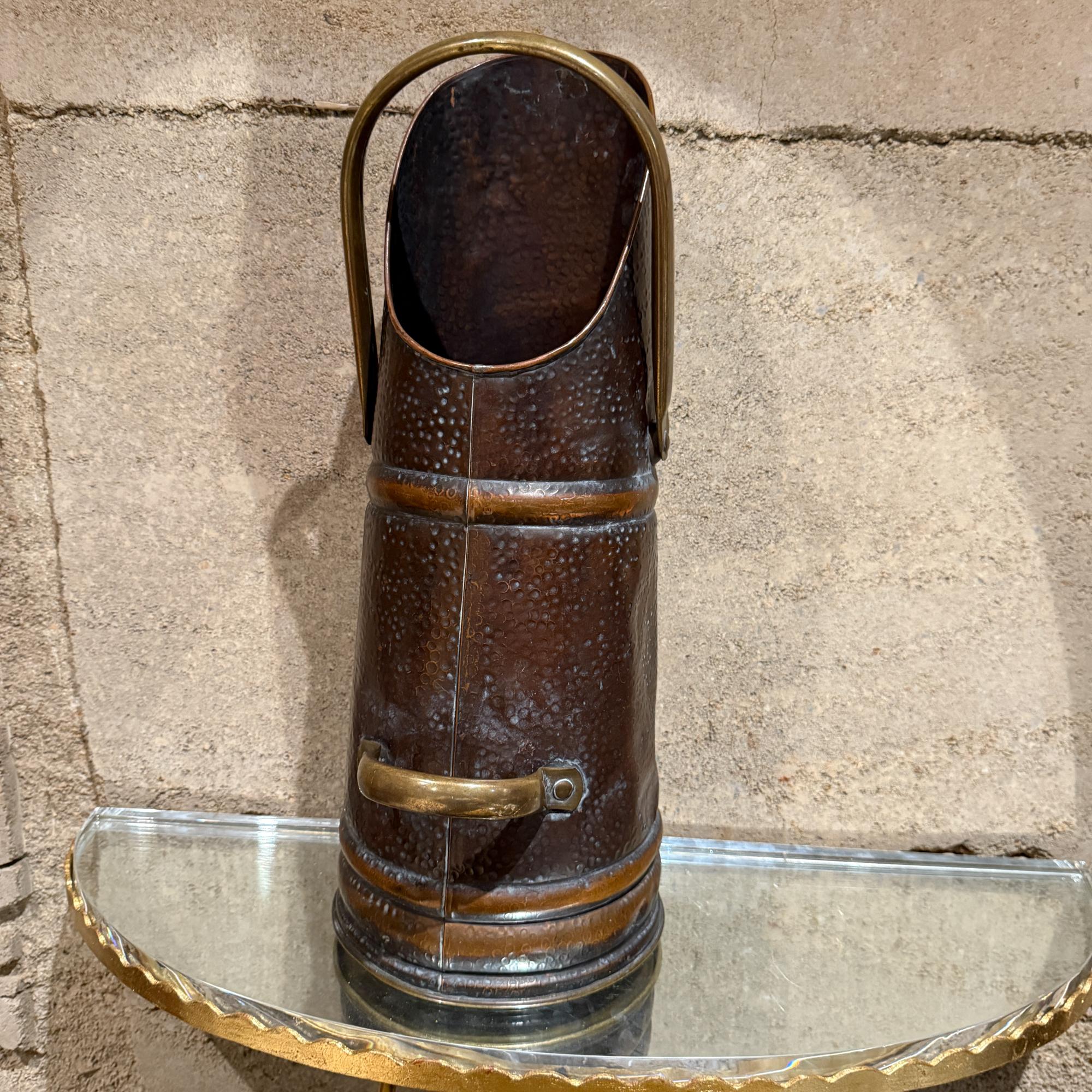 Französischer Kohlenschacht - Schirmständer Kupfer & Messing Antique von IGRO im Angebot 2