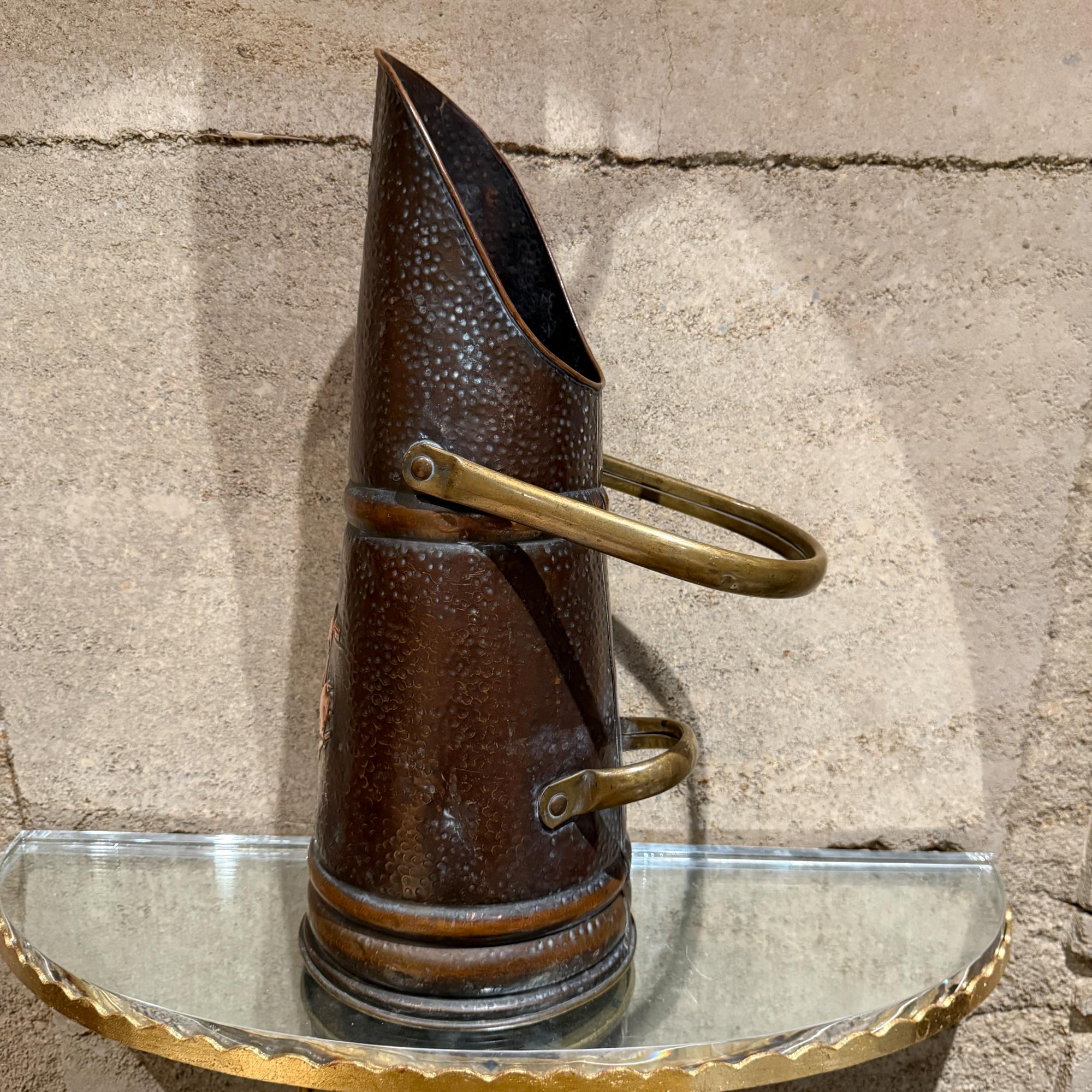 Französischer Kohlenschacht - Schirmständer Kupfer & Messing Antique von IGRO im Angebot 3